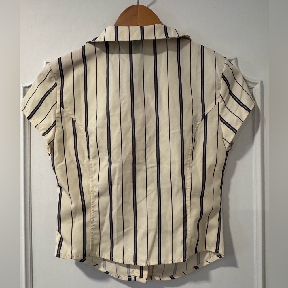 NWT Cider Striped Button-Up Rushed Blouse - Size XS - Picture 2 of 4